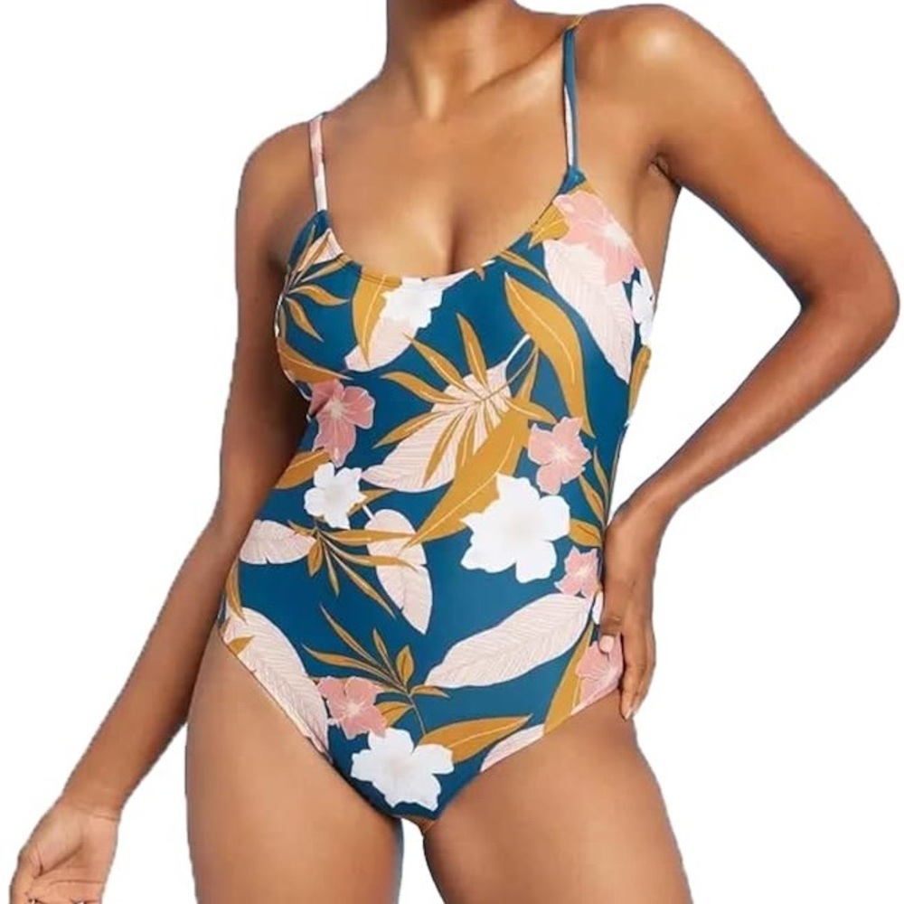 Kona Sol floral one piece swimsuit size M